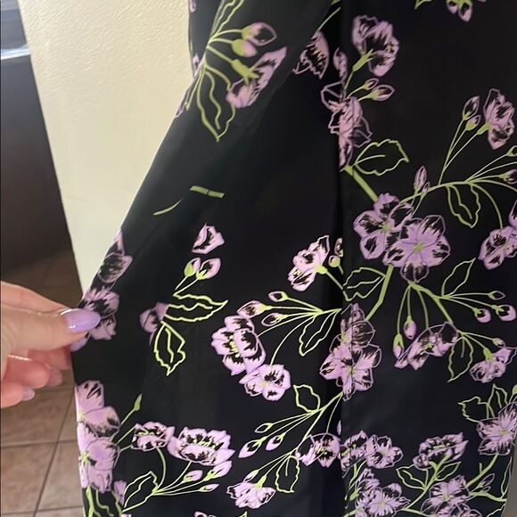 Vintage  Black and Purple Women's Skirt - Picture 3 of 5